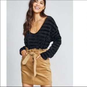 SADIE & SAGE | black striped pullover sweater L
